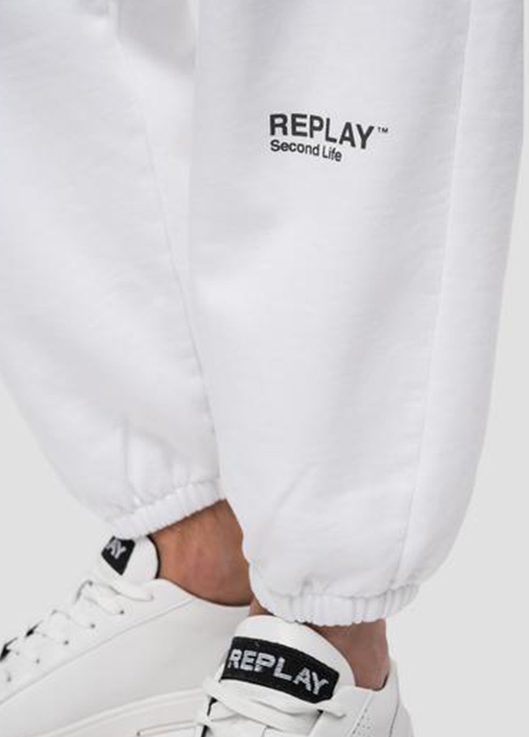 Белые спортивные демисезонные джоггеры брюки Replay