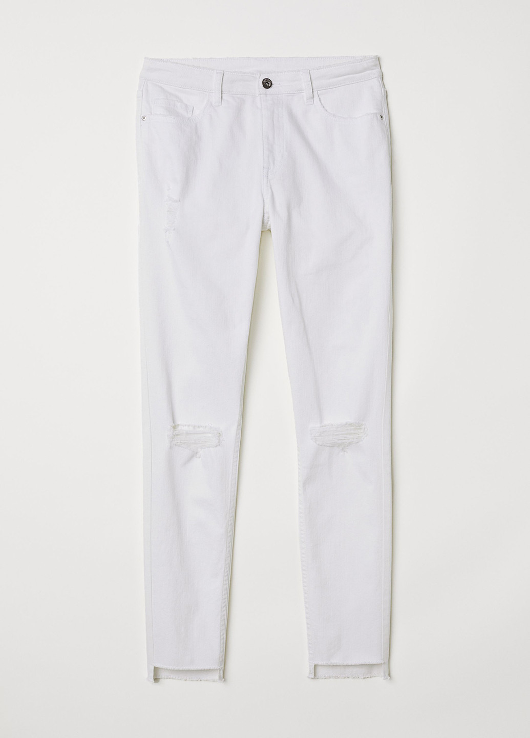 Белые летние скинни джинсы H&M