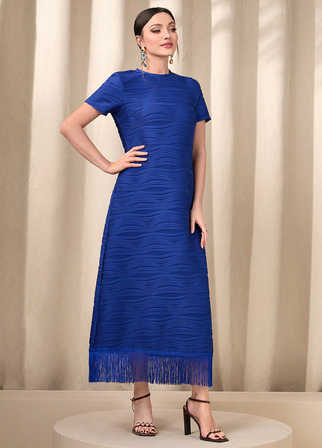 Синее кэжуал платье SHEIN однотонное