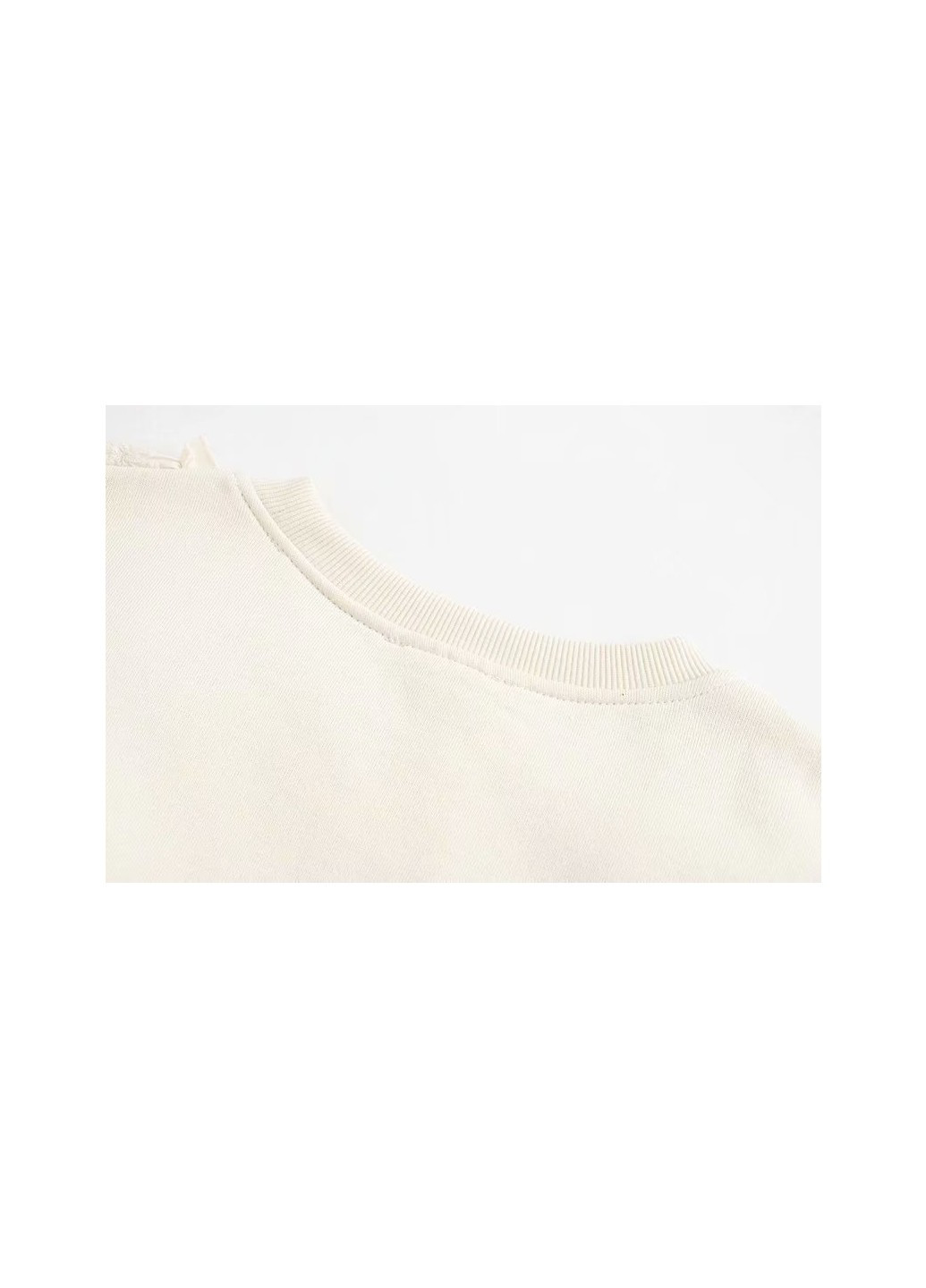 Свитшот женский с кружевной отделкой Lace Berni Fashion - крой однотонный молочный кэжуал хлопок - (231478555)