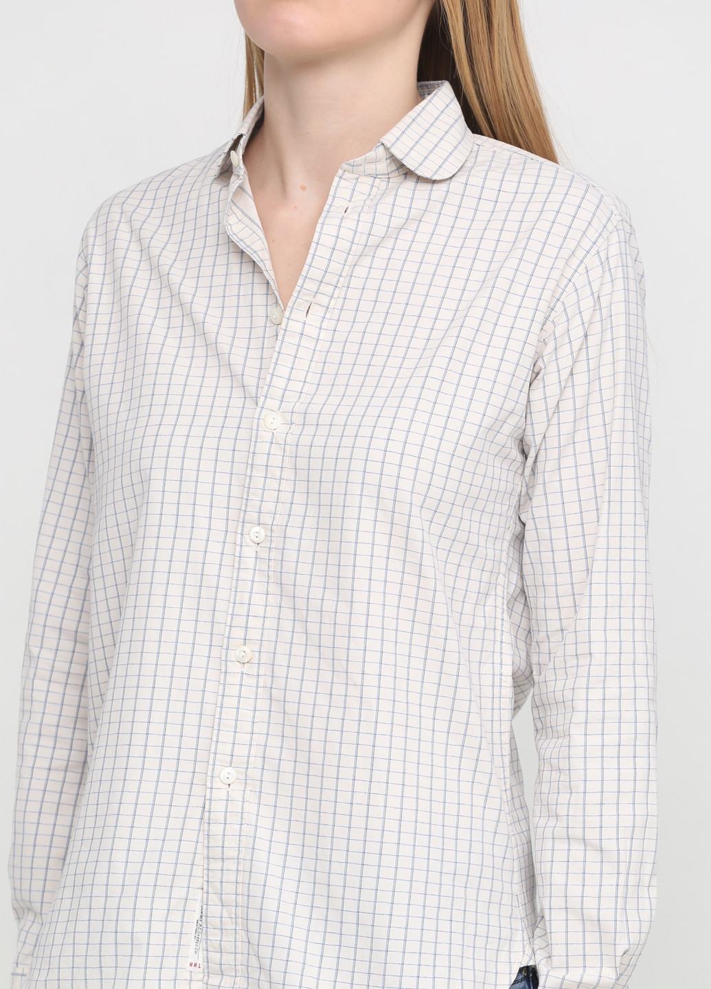 Молочная кэжуал рубашка в клетку Ralph Lauren