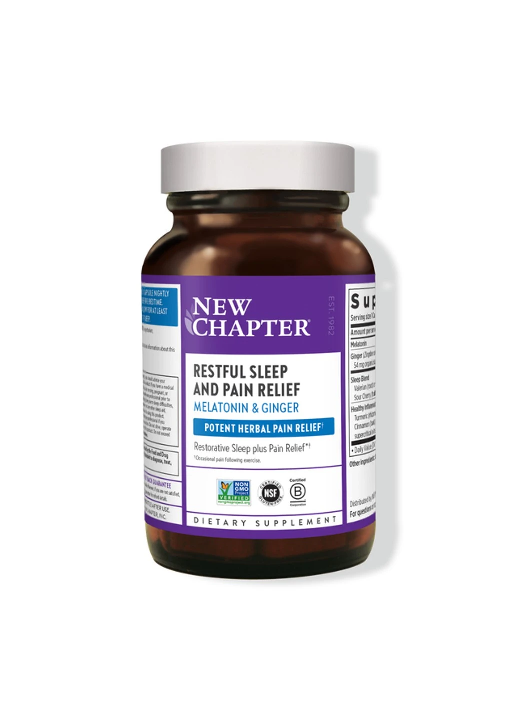 Спокійний безболісний сон, Restful Sleep + Pain Relief,, 30 вегетаріанських капсул New Chapter (255408134)