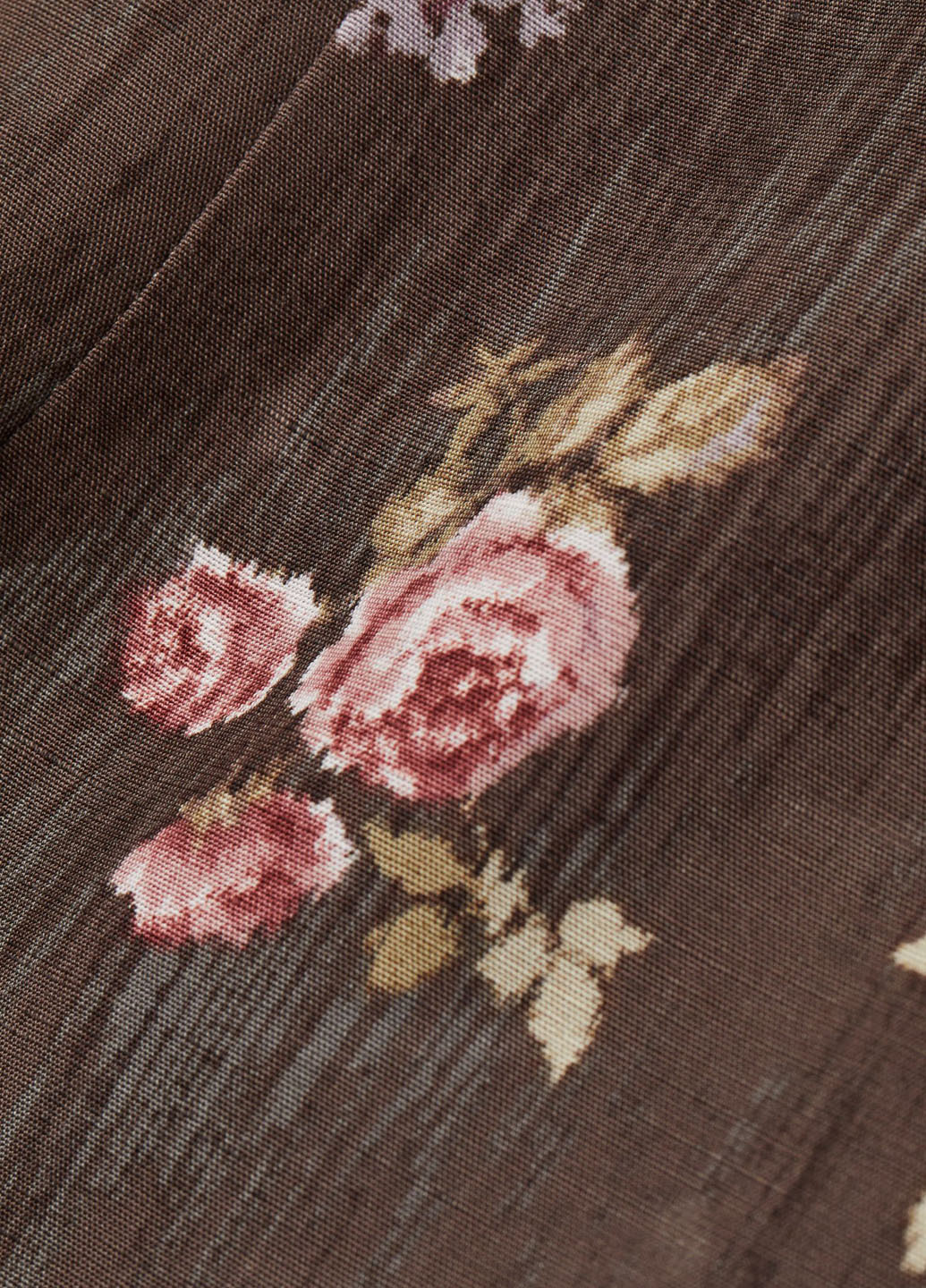 Темно-коричнева кежуал сукня H&M з квітковим принтом