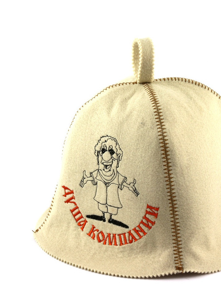 Банна шапка "Душа компанії", штучне хутро, білий (LA-379) Luxyart (252611489)