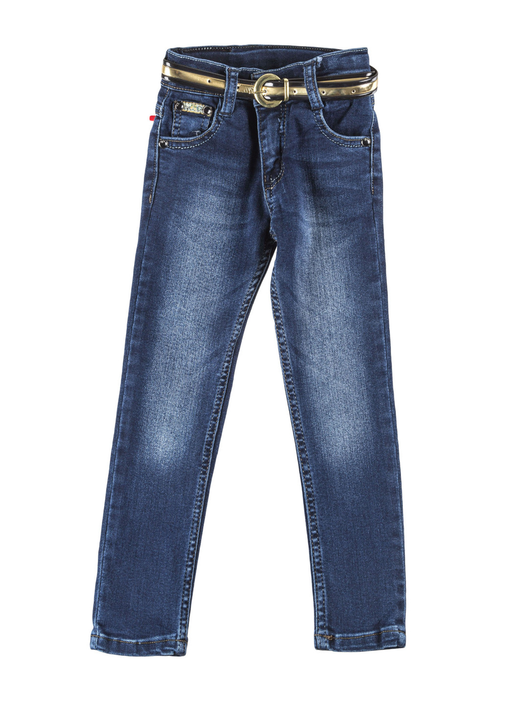 Синие демисезонные прямые джинсы No Brand