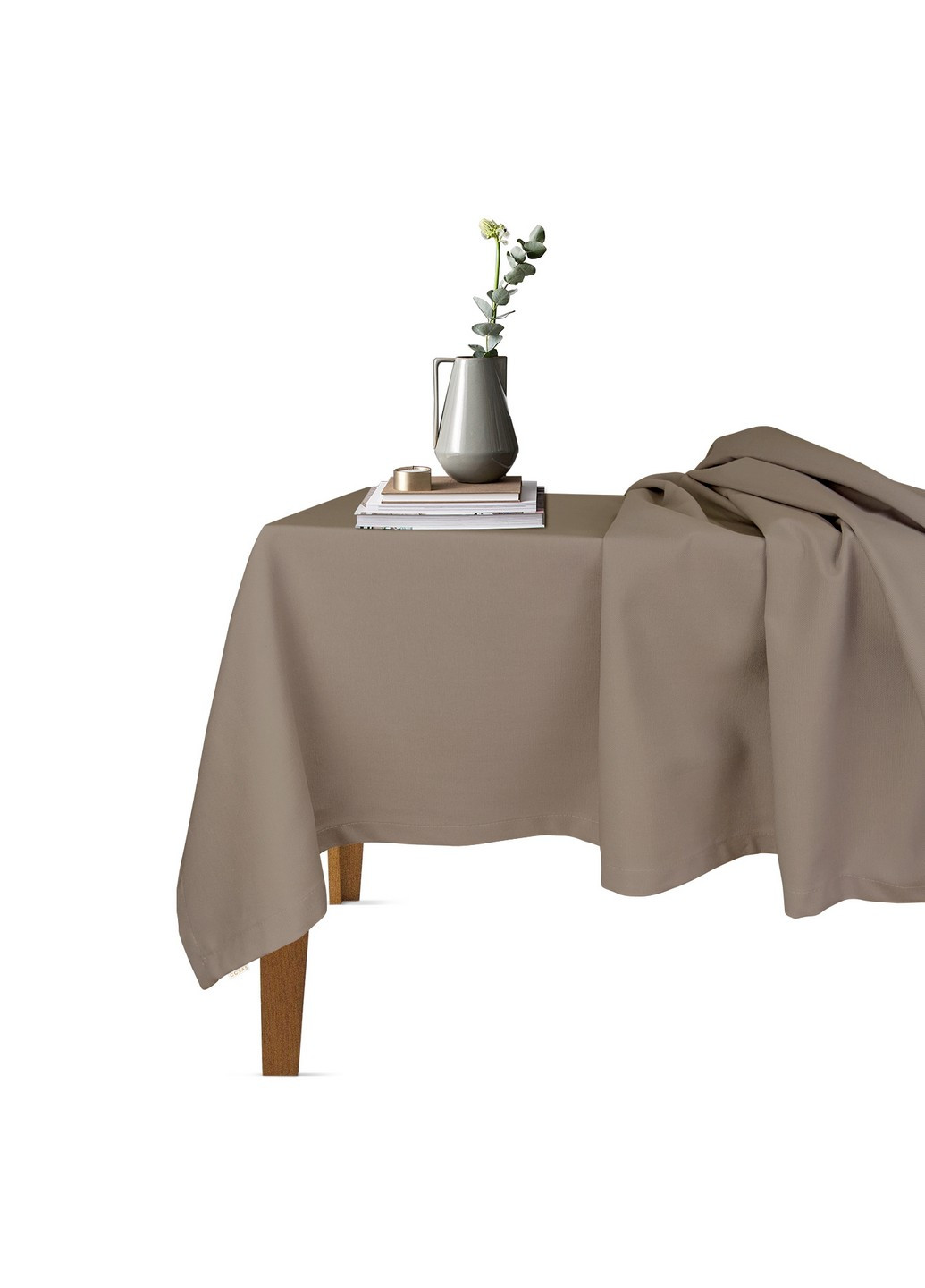 Столовий набір для сервірування столу скатертина Chocolate 140х180 і серветки тканинні White 35х35 - 4 шт (4822052073711) Cosas (252506536)