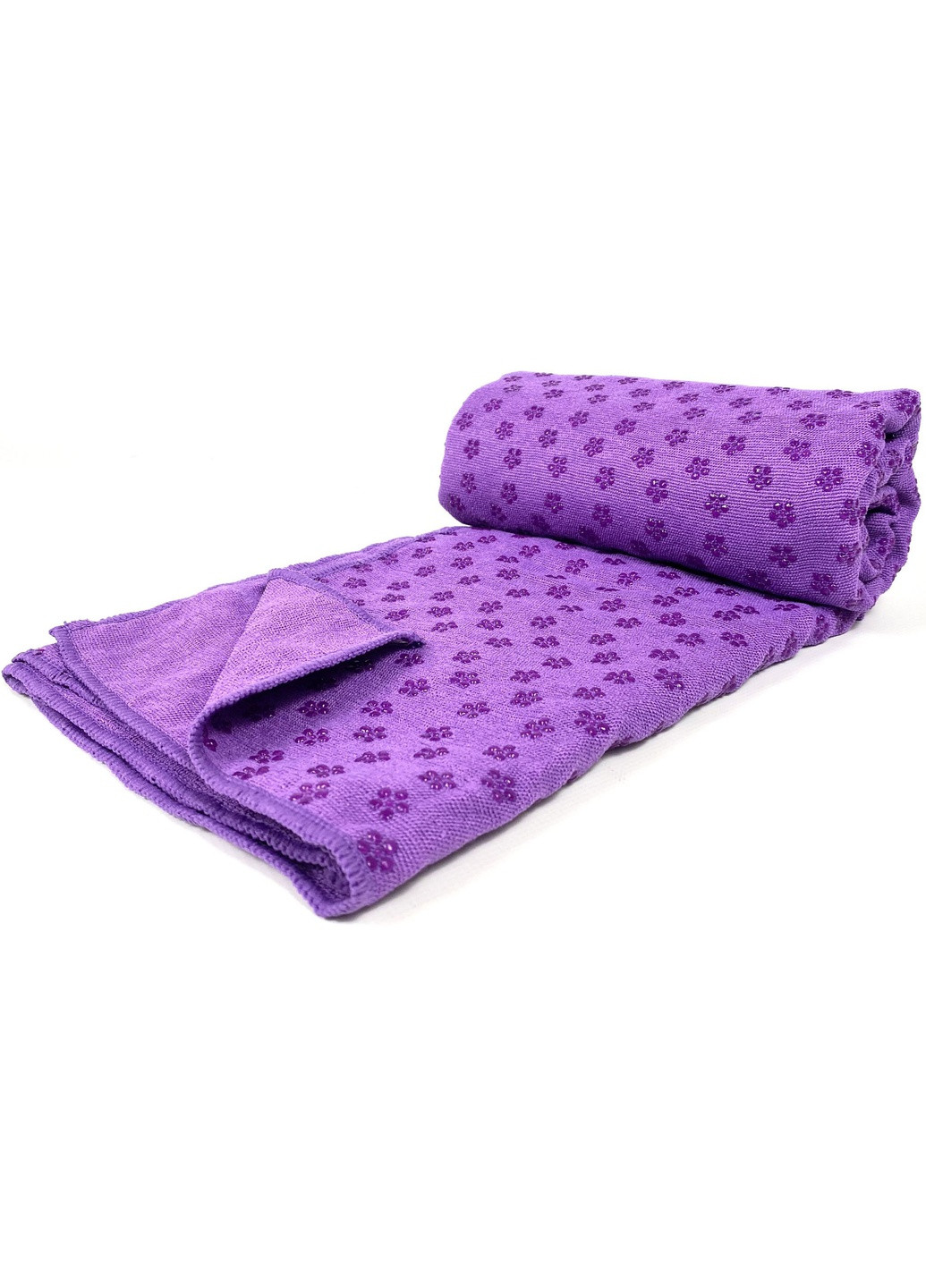 Полотенце на коврик для йоги фиолетовое (гигиеническое, антибактериальное, влагопоглощающее для фитнеса и пилатеса) EasyFit (241229829)