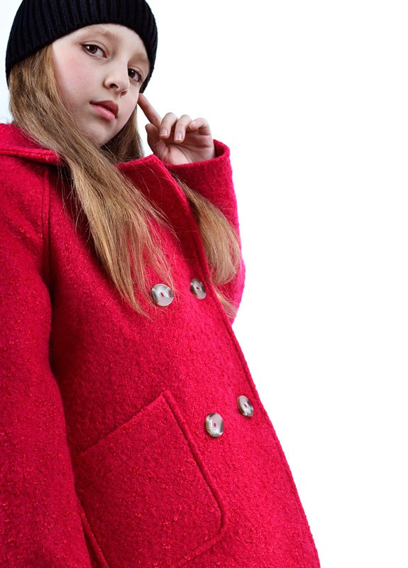 Фуксинове (колору Фукія) демісезонне Пальто демісезонне для дівчинки двобортне Luxik