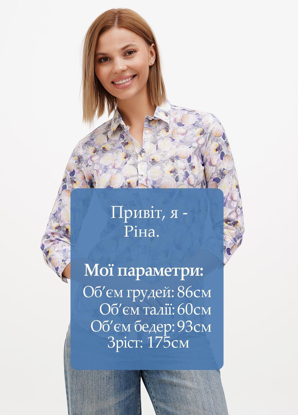 Цветная кэжуал рубашка с цветами Sassofono Club