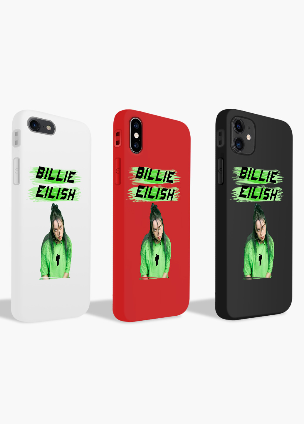 Чехол силиконовый Apple Iphone 8 Билли Айлиш (Billie Eilish) Белый (6151-1207) MobiPrint (219356429)