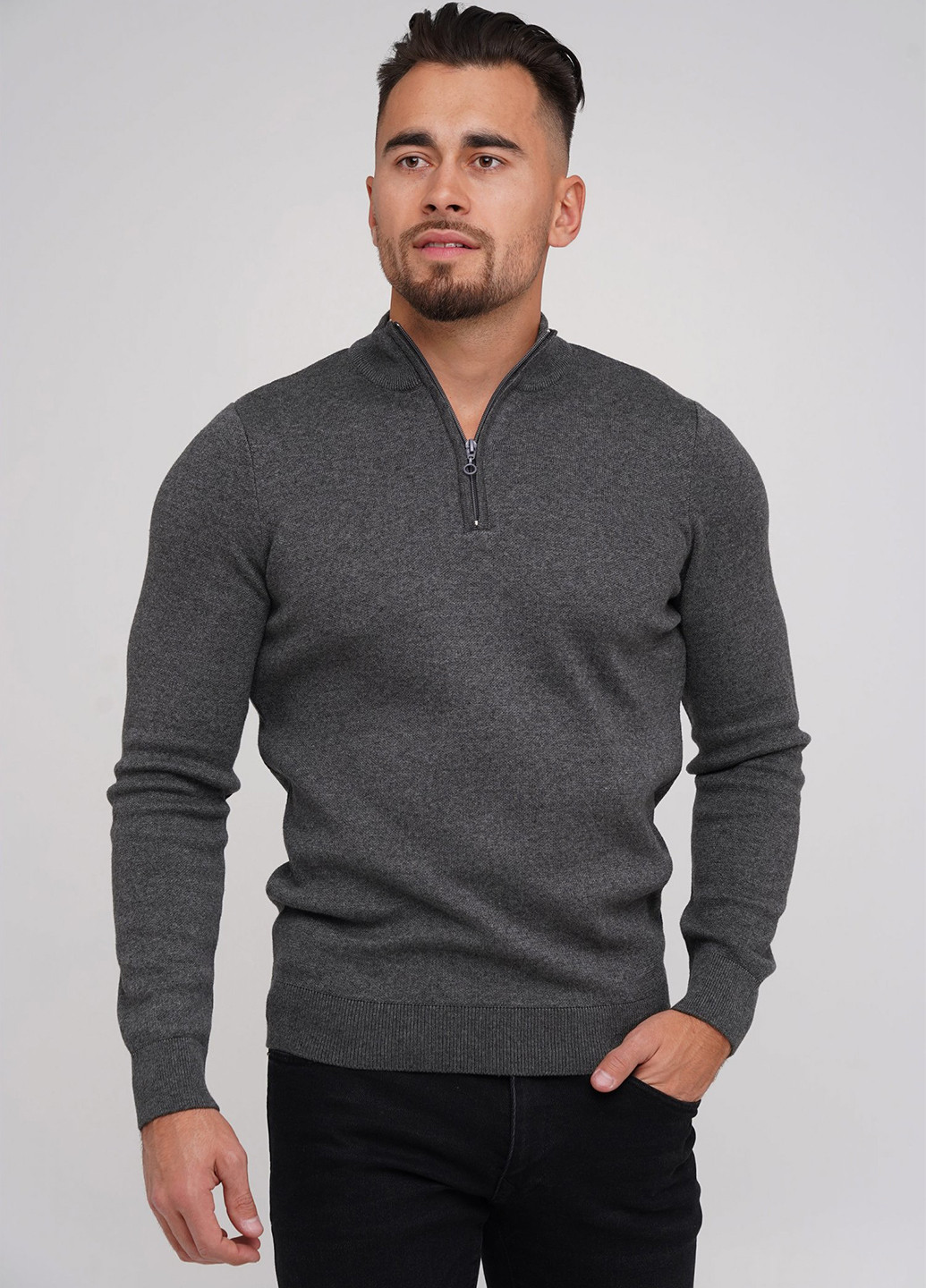 Темно-серый демисезонный свитер Trend Collection