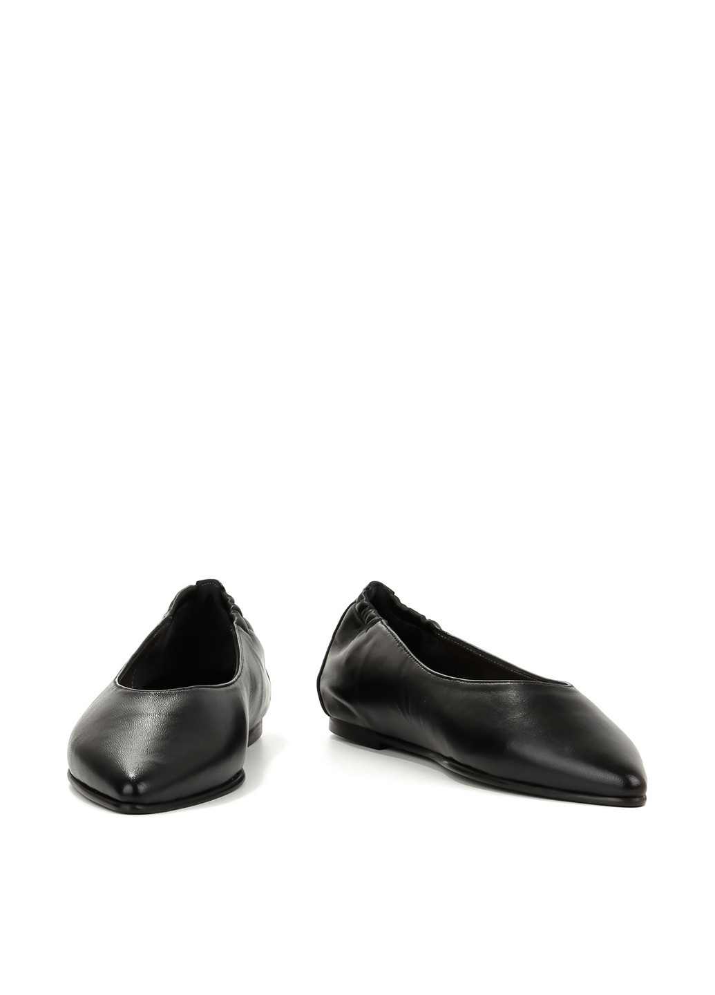 Женские балетки Le'BERDES | чёрные однотонные без декора натуральная кожа (360795528)