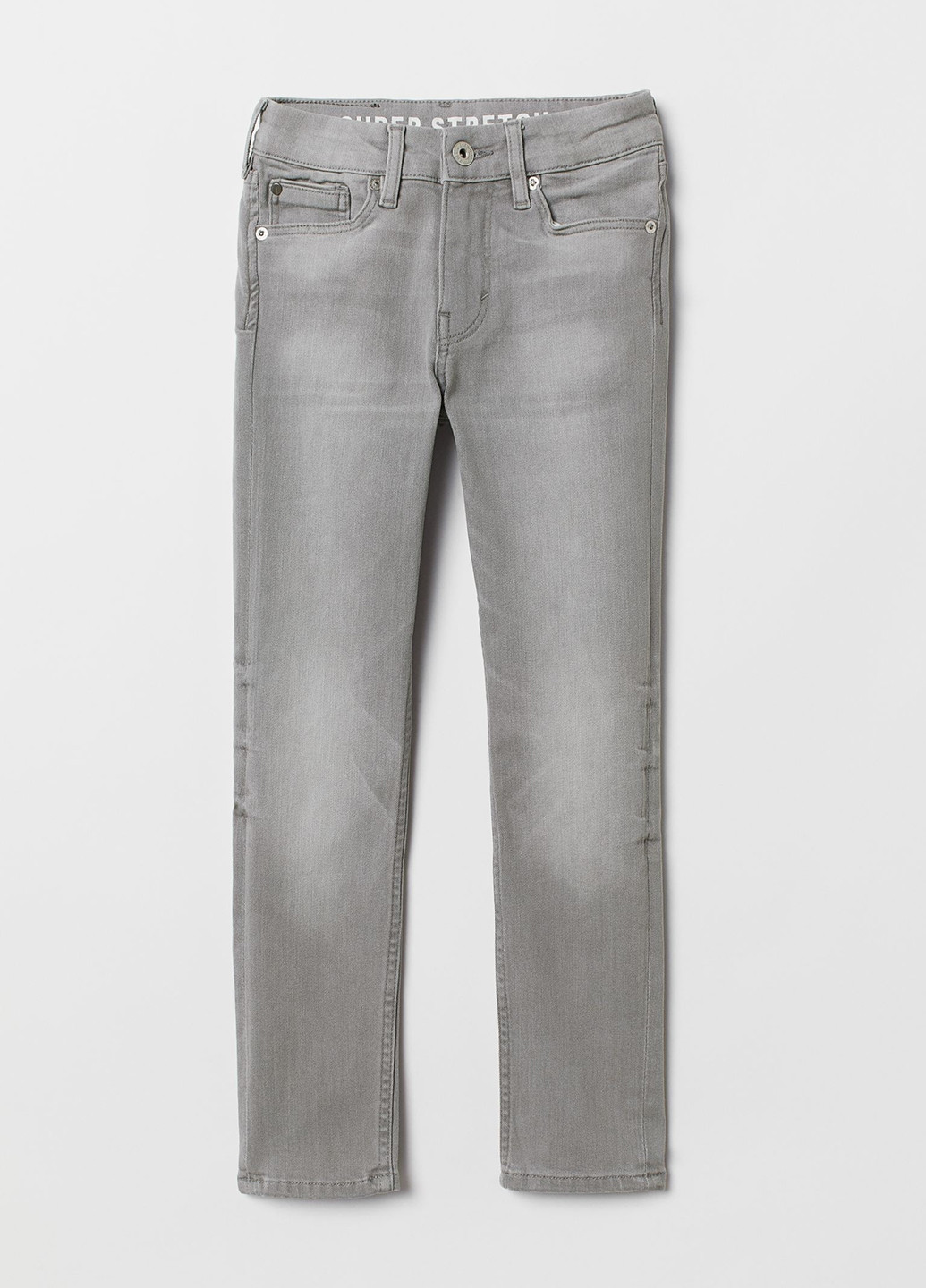 Серые демисезонные зауженные джинсы H&M