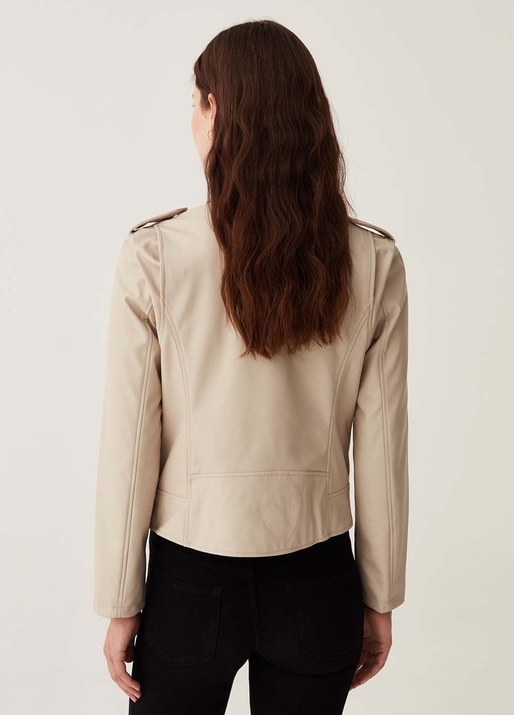 Бежева демісезонна куртка косуха OVS