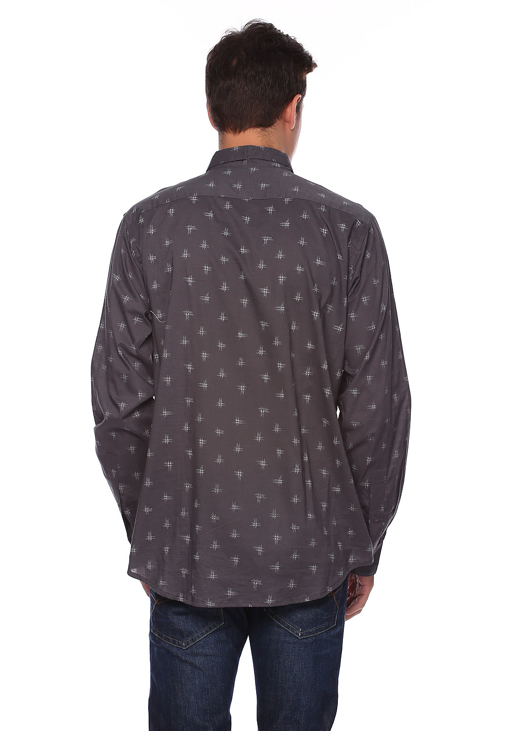 Темно-серая кэжуал рубашка с абстрактным узором RVCA с длинным рукавом