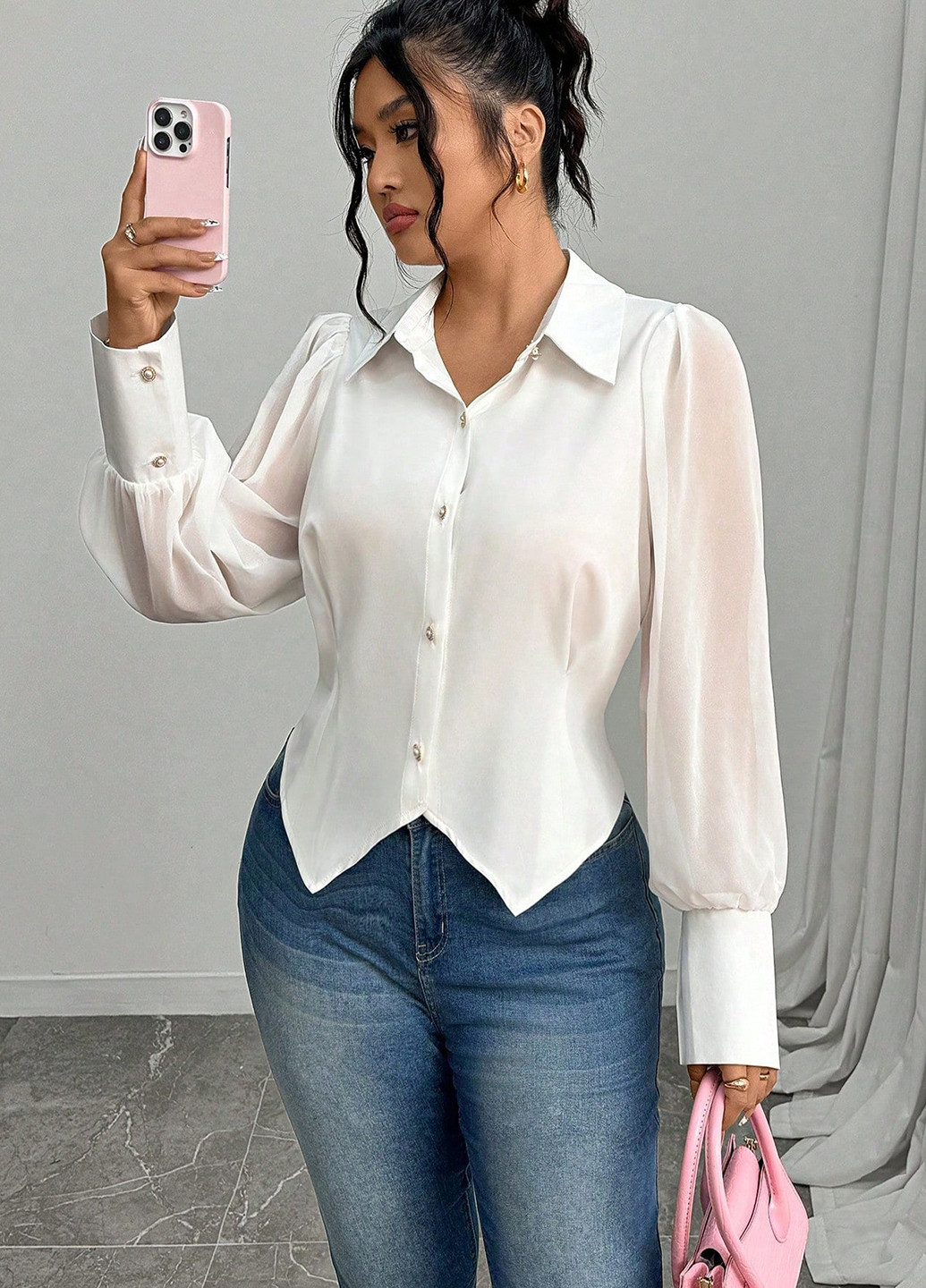 Белая блуза SHEIN