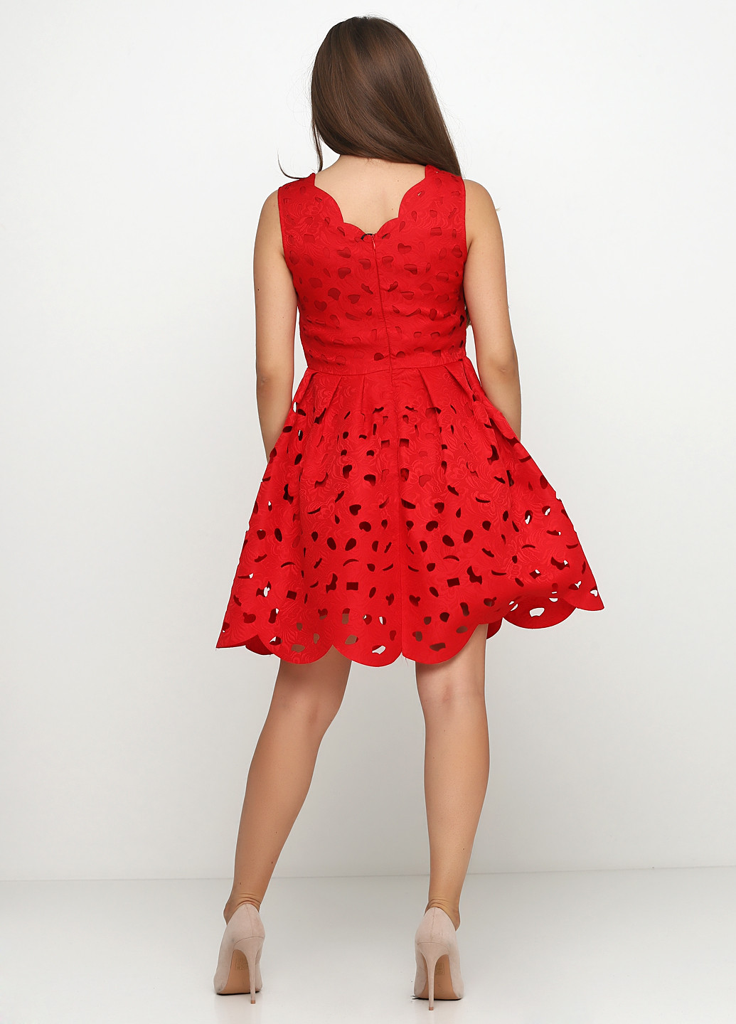 Червона коктейльна сукня кльош Amy Gee фактурна