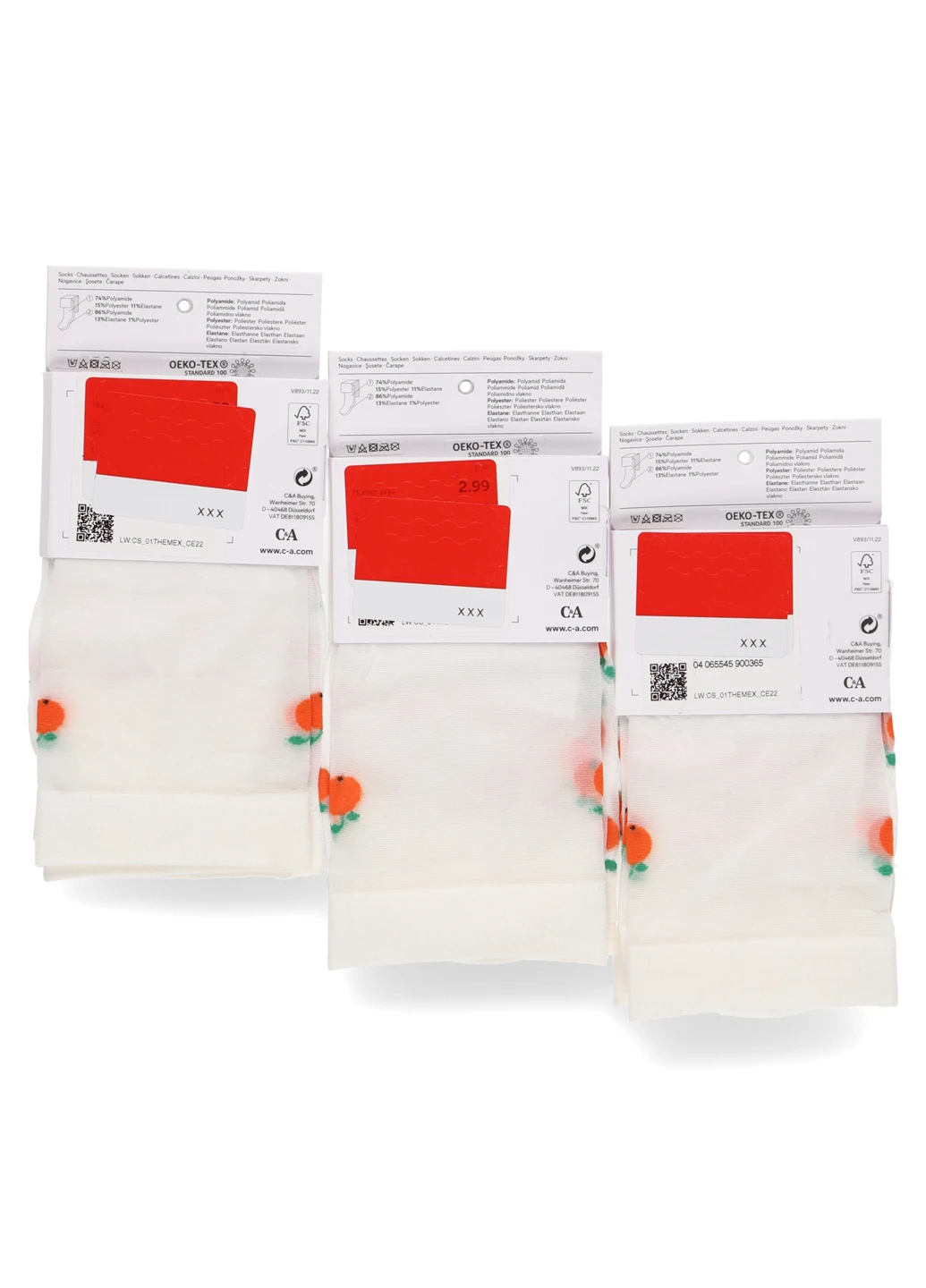 Молочные носки 20 den (6 пар) C&A рисунки (302957527)