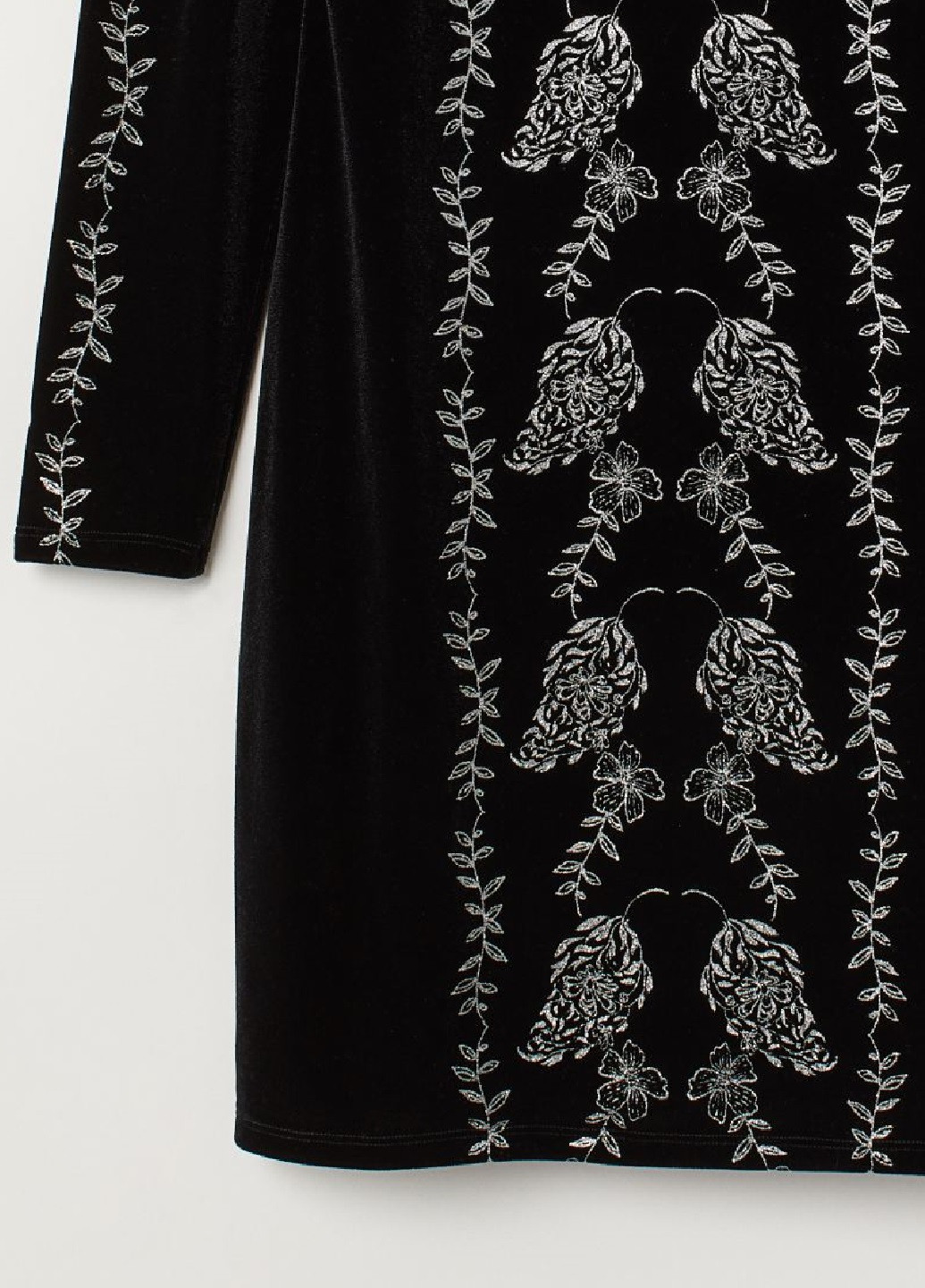 Чорна вечірня облягаюча велюрова сукня H&M однотонна