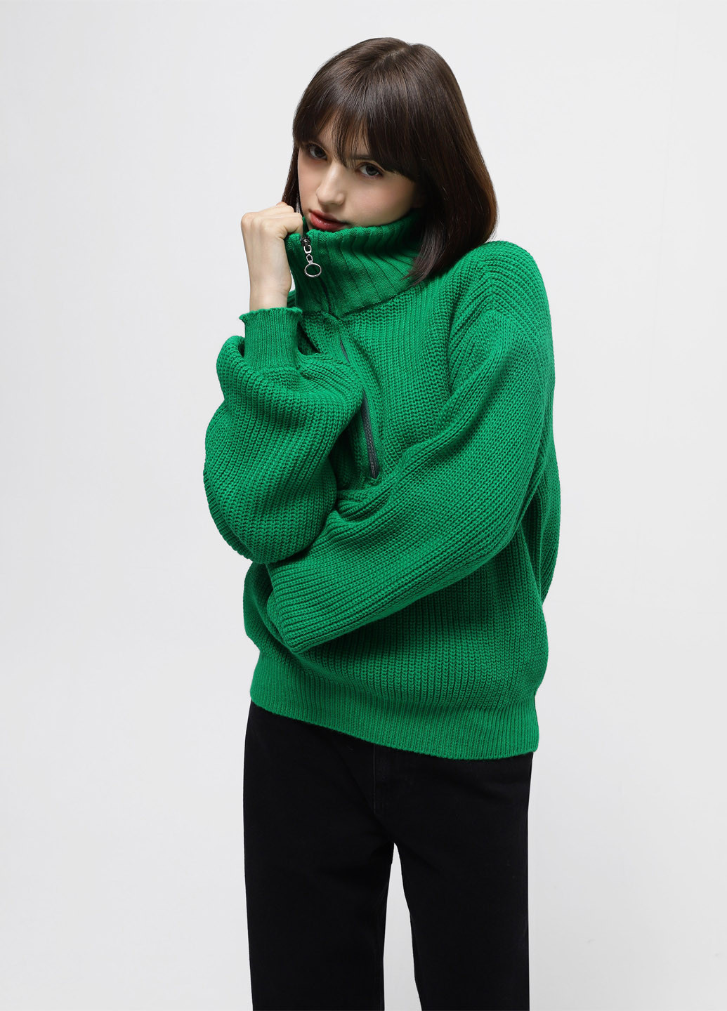 Зеленый демисезонный кофта Trend Alacati Stili