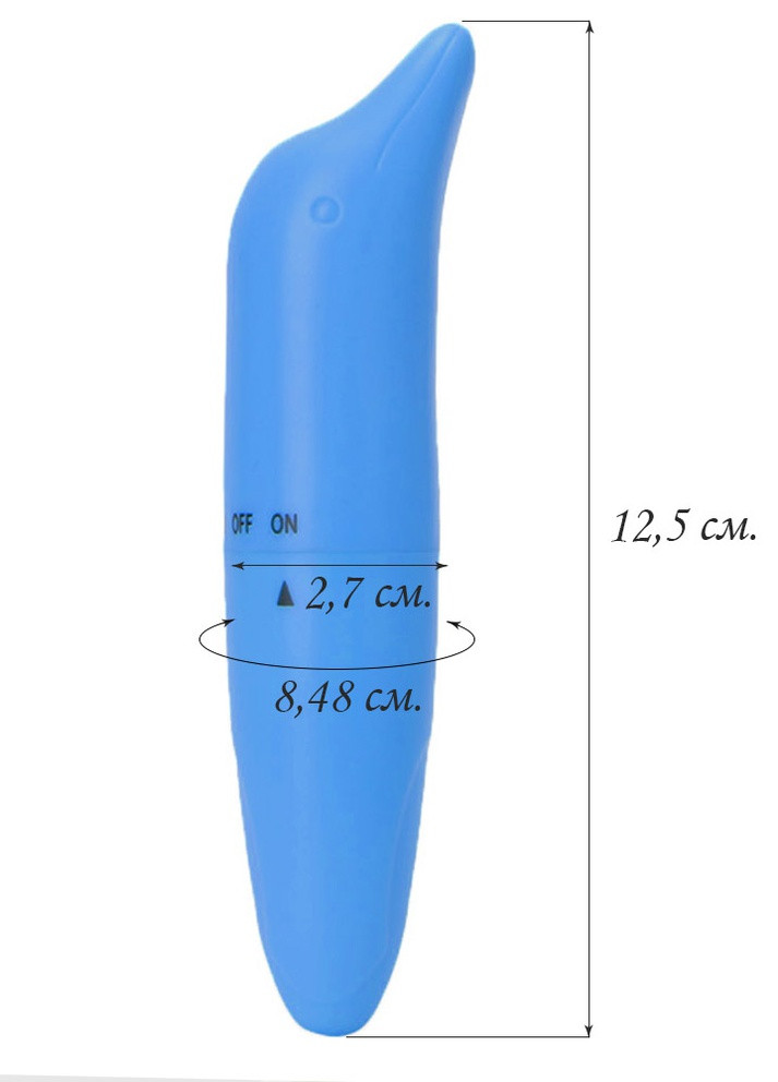 Міні-вібратор (Дельфін) Langsha синій пластик