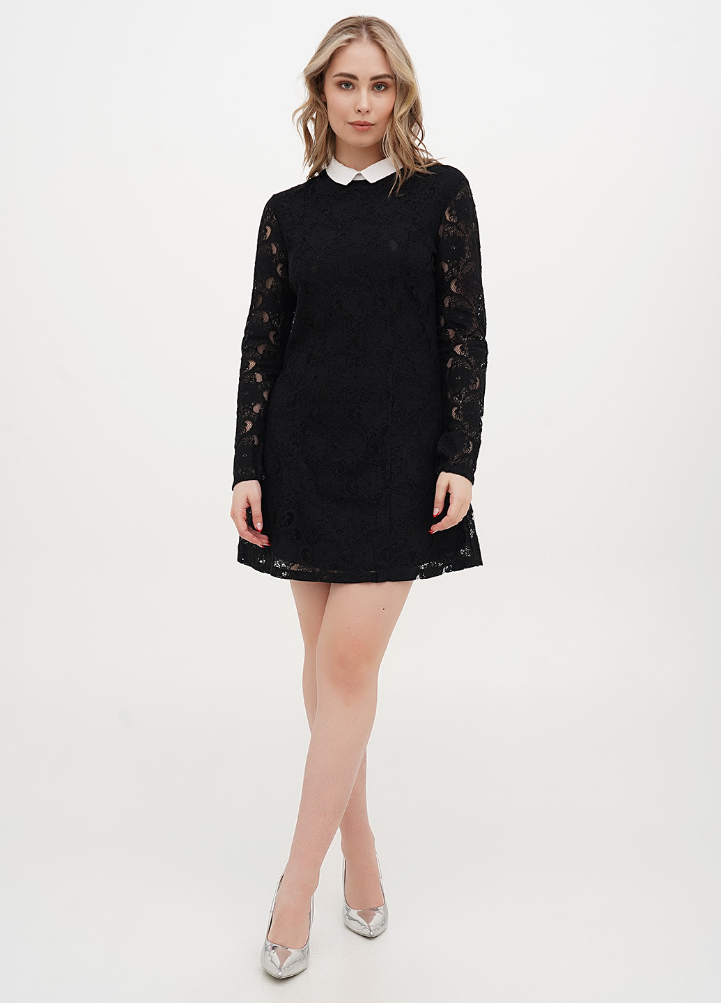 Черное кэжуал платье а-силуэт H&M однотонное