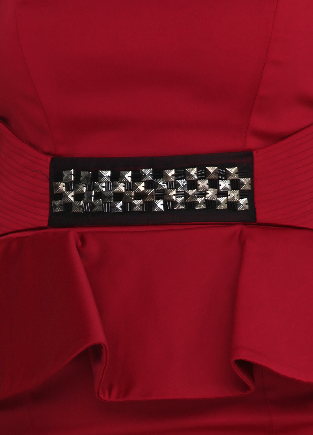 Бордовое коктейльное платье короткое Rinascimento однотонное