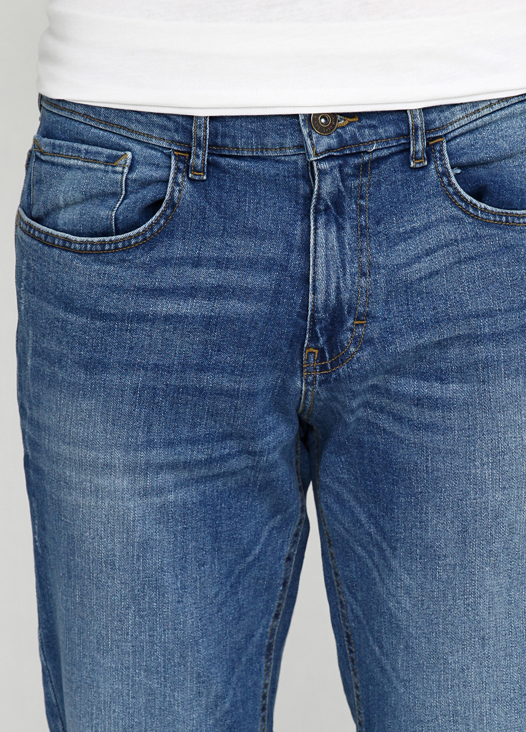 Синие демисезонные со средней талией джинсы F&F