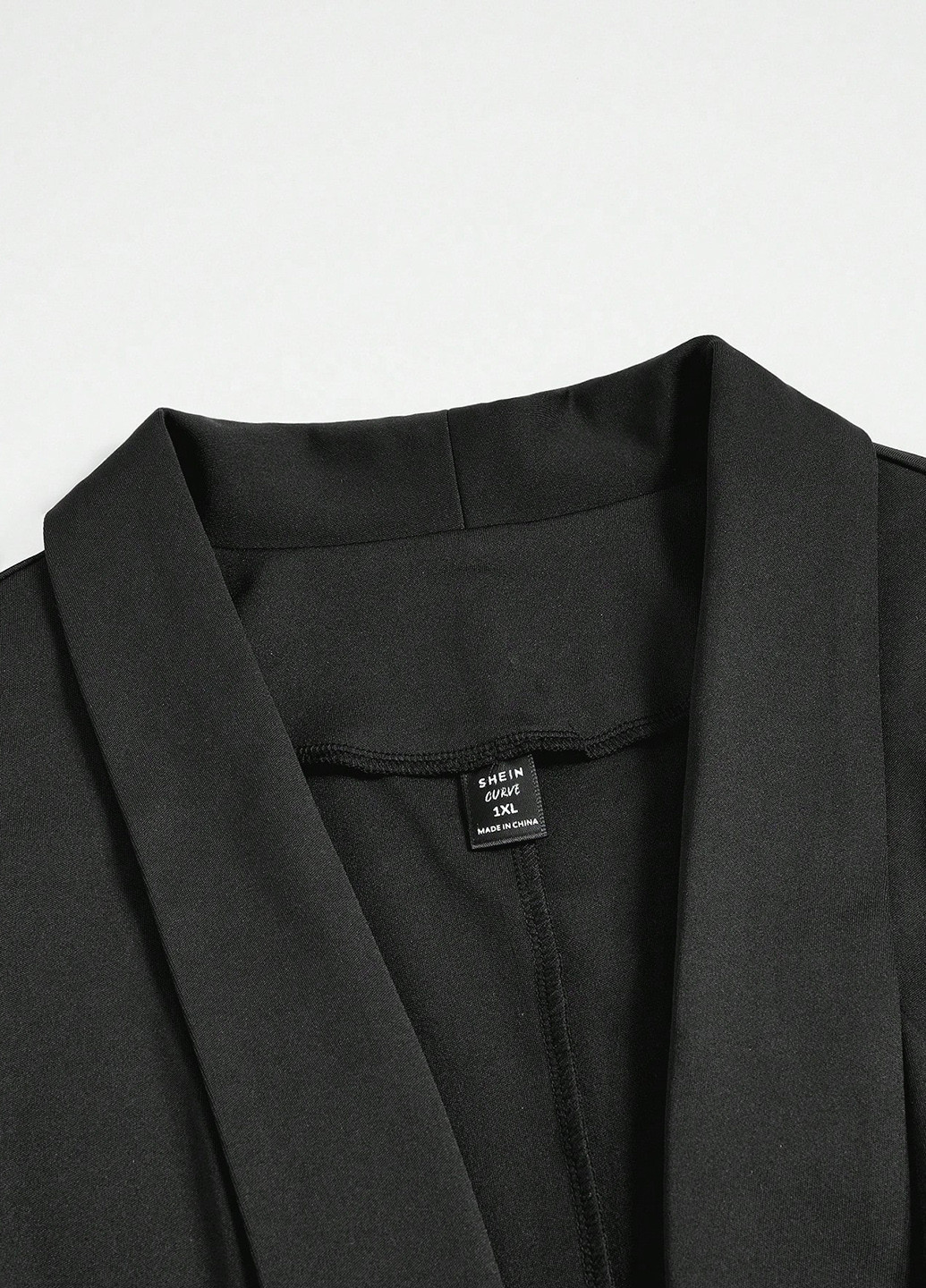 Черный женский жакет SHEIN однотонный - демисезонный