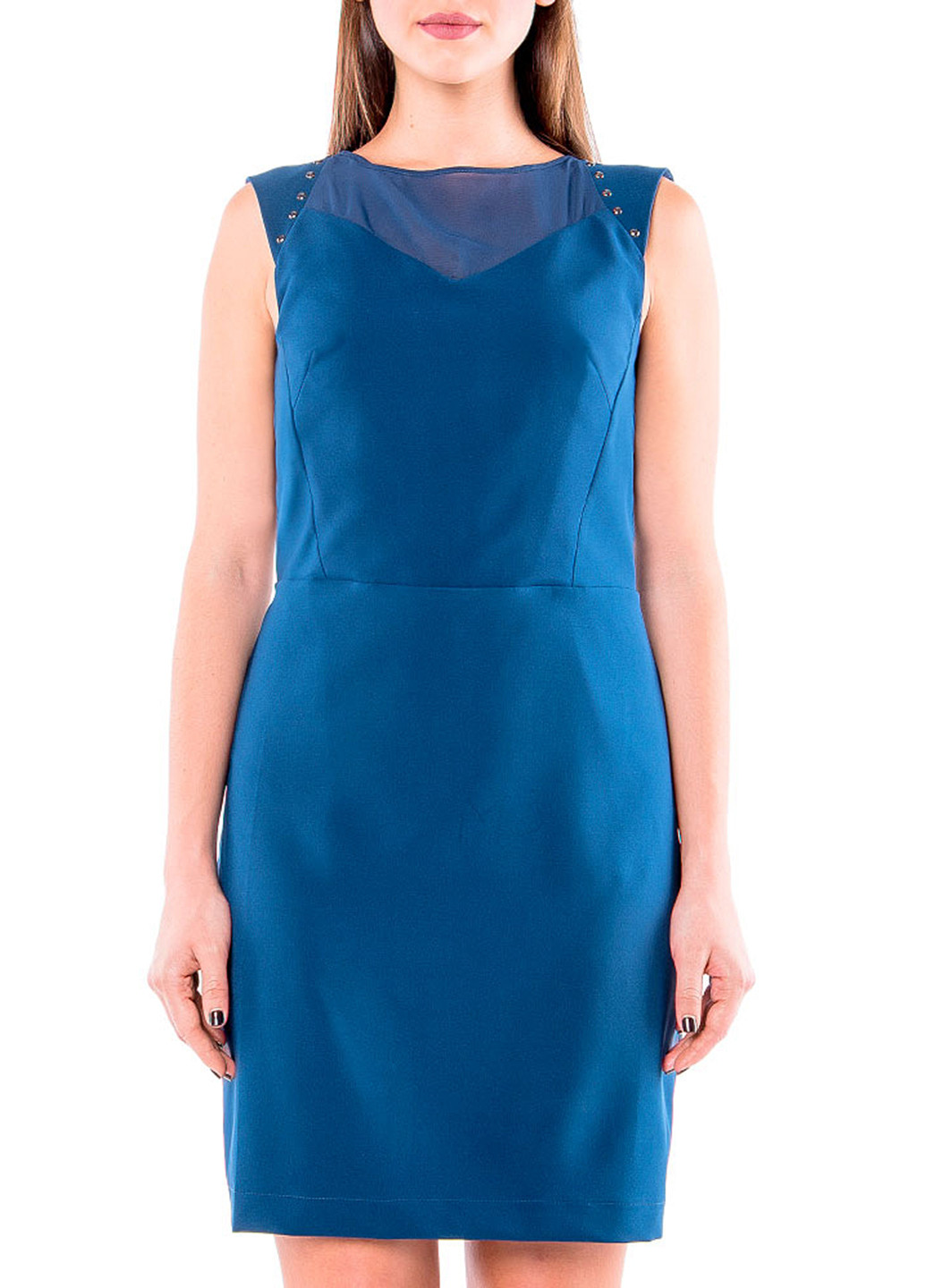 Синя кежуал сукня футляр MR 520 однотонна