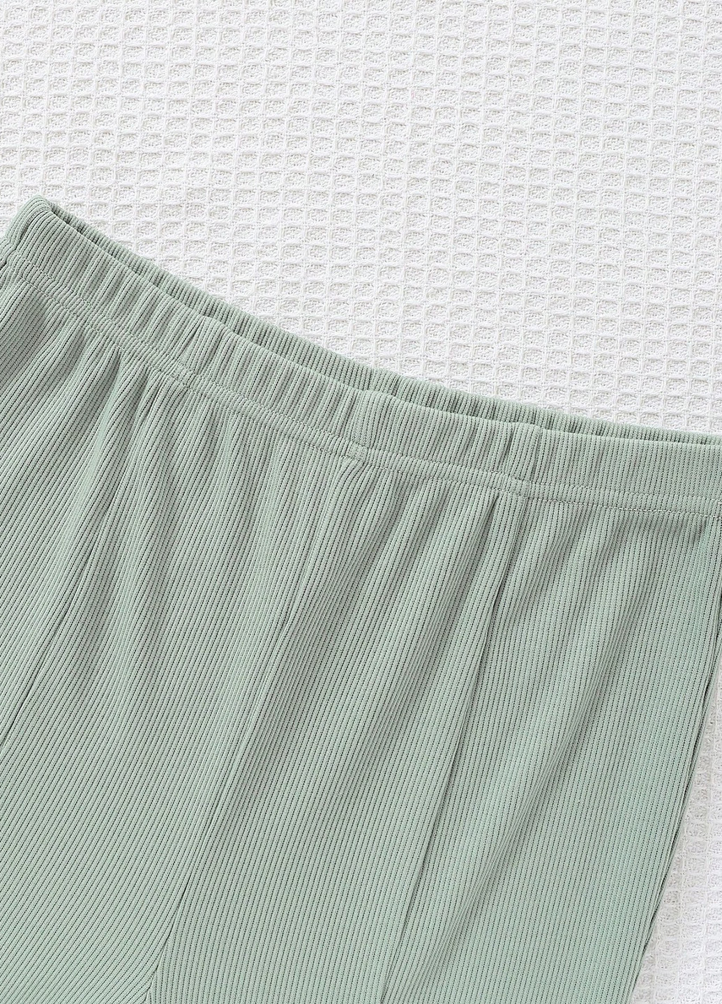 Сіро-зелений літній костюм (футболка, штани) SHEIN