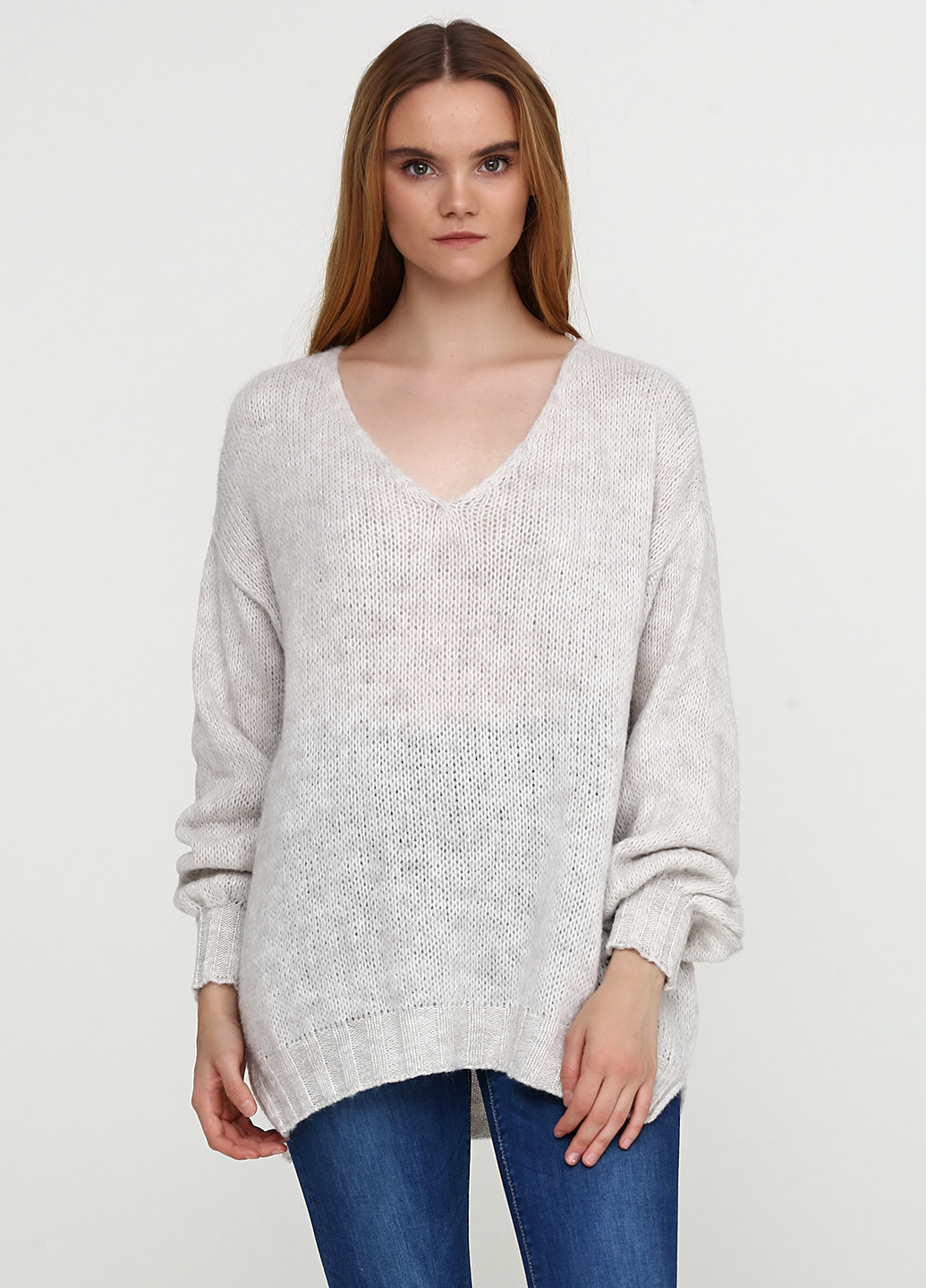 Туника Alpini Knitwear меланж светло-серая кэжуал