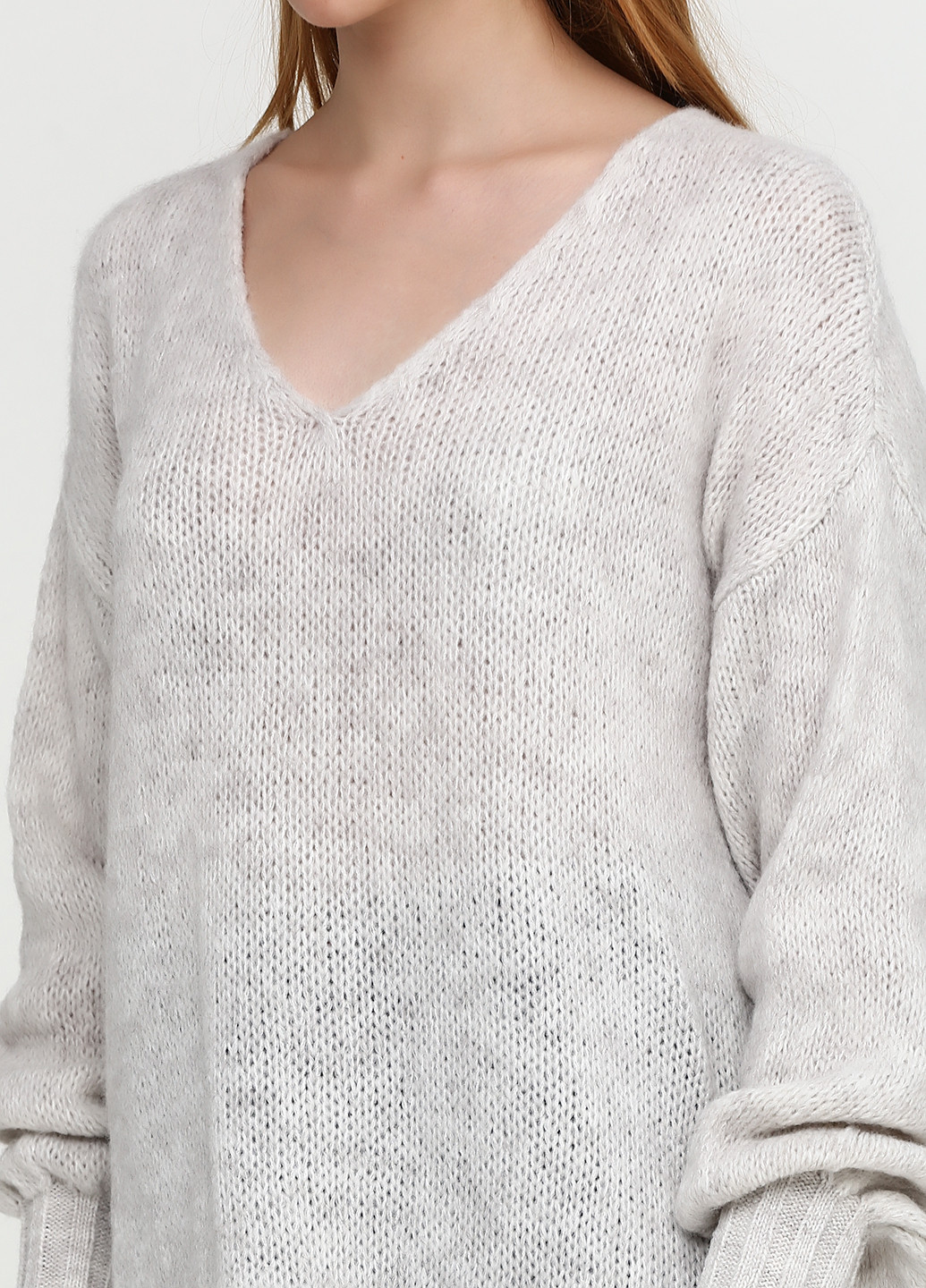Туника Alpini Knitwear меланж светло-серая кэжуал