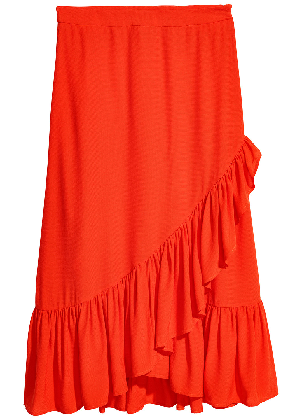 Красная кэжуал юбка H&M а-силуэта (трапеция)