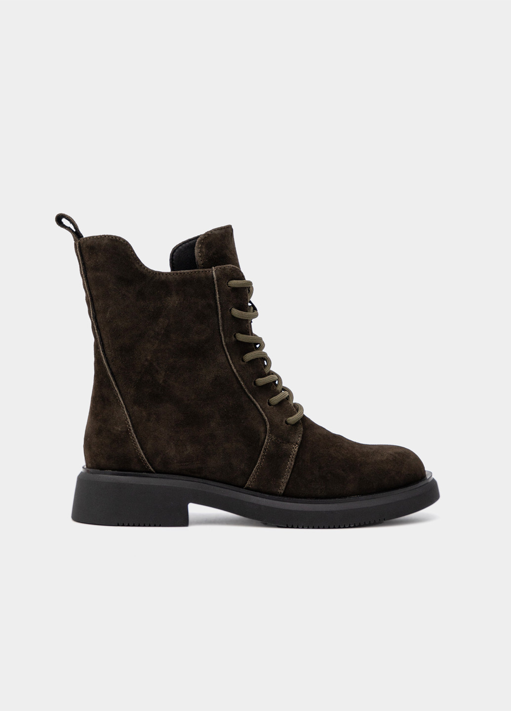 Осенние ботинки берцы Respect без декора из натурального велюра