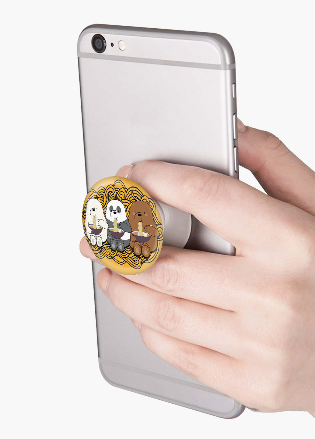 Попсокет (Popsockets) тримач для смартфону Вся правда про ведмедів (We Bare Bears) (8754-2897) Чорний MobiPrint (229014721)