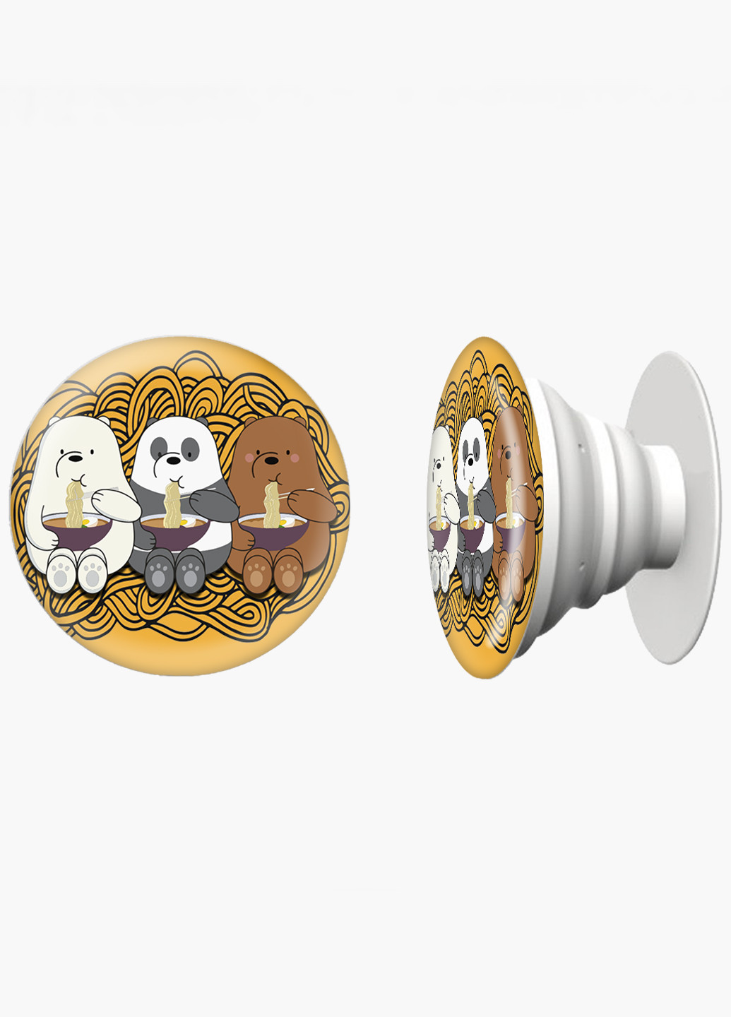 Попсокет (Popsockets) тримач для смартфону Вся правда про ведмедів (We Bare Bears) (8754-2897) Чорний MobiPrint (229014721)