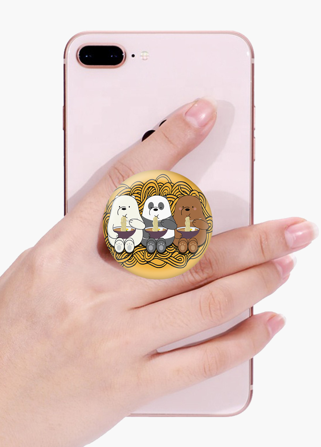 Попсокет (Popsockets) тримач для смартфону Вся правда про ведмедів (We Bare Bears) (8754-2897) Чорний MobiPrint (229014721)
