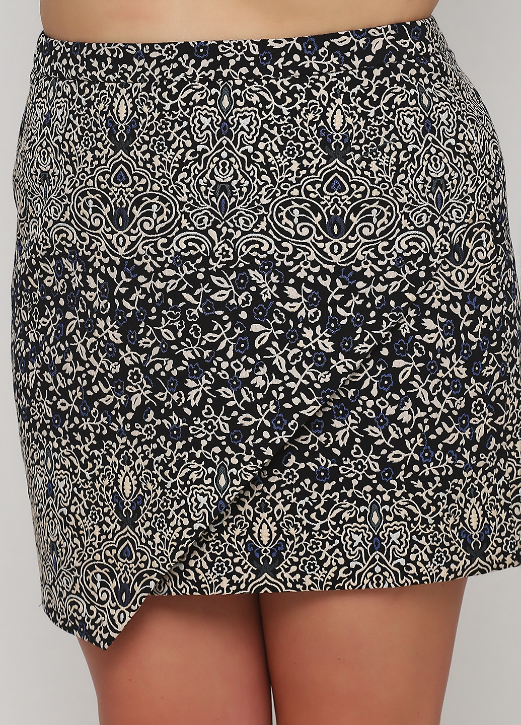 Черная кэжуал цветочной расцветки юбка H&M карандаш
