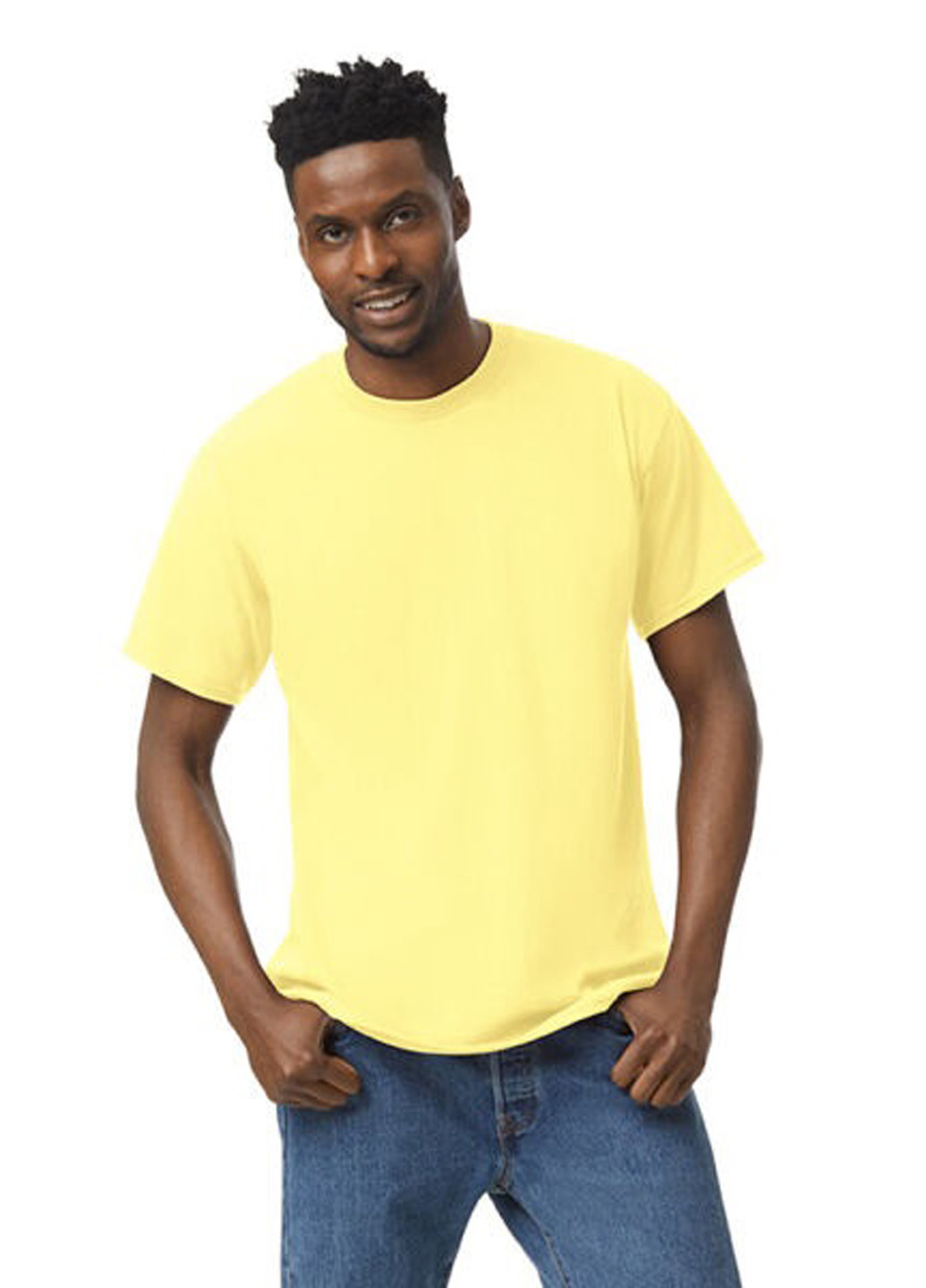 Светло-желтая футболка Gildan