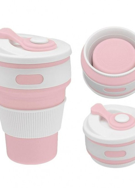 Складна силіконова склянка рожевий, 350 мл, з кришкою More (253985767)