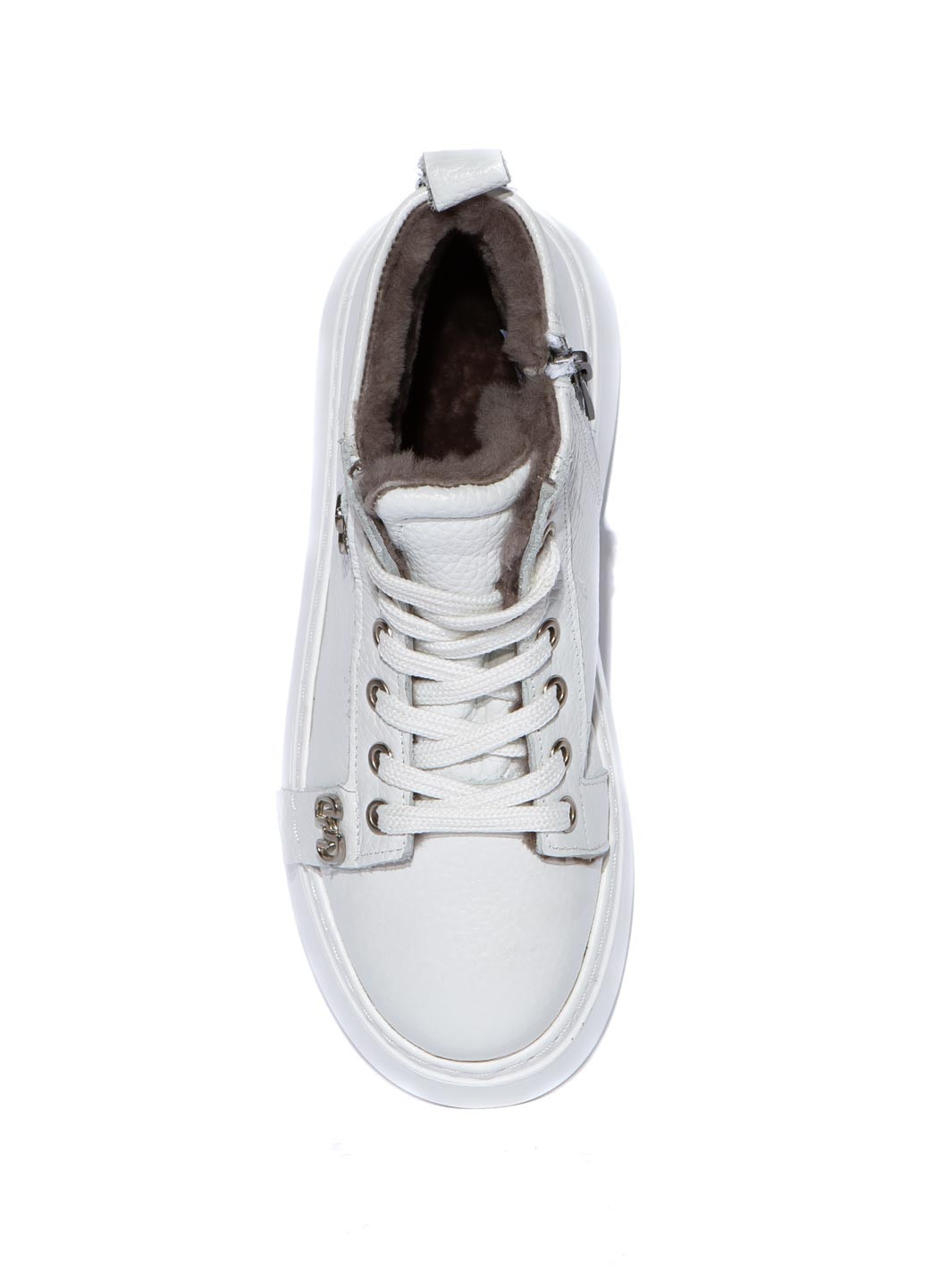 Зимние ботинки Evromoda с белой подошвой, с брошкой