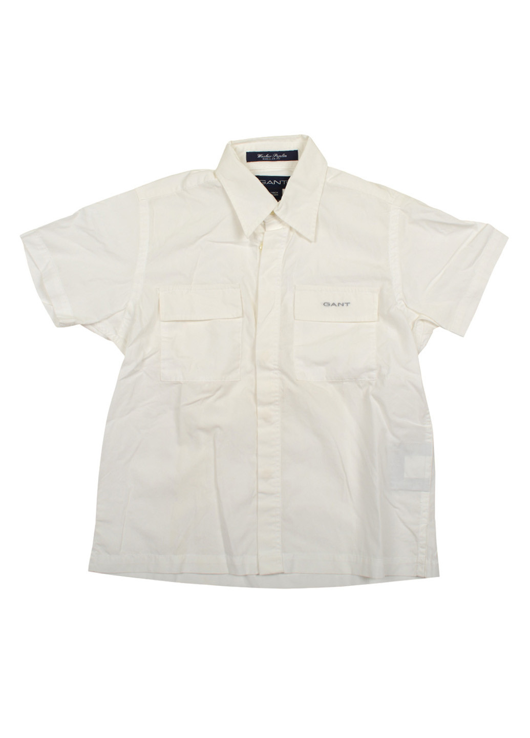 Белая кэжуал рубашка Gant с коротким рукавом