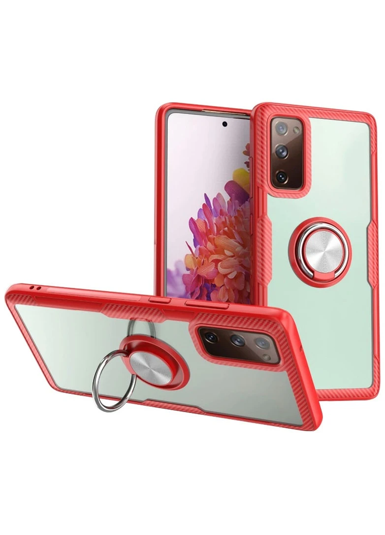 TPU+PC чохол CrystalRing for Magnet (opp) для Samsung Galaxy Note 20 Безбарвний / Червоний (is_00000038248_1) Deen (250500318)