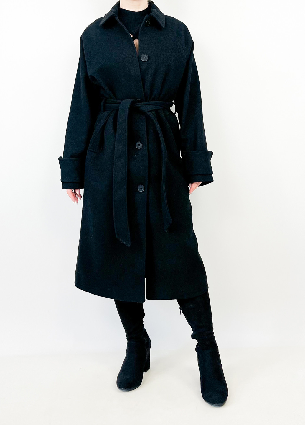 Чорне демісезонне Пальто однобортне Monki