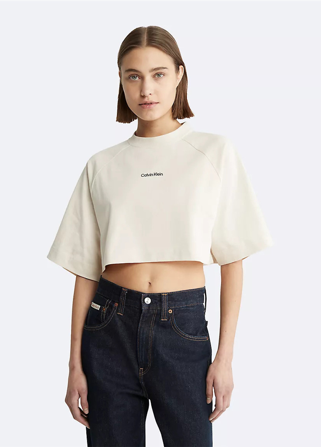Світло-бежева літня футболка Calvin Klein