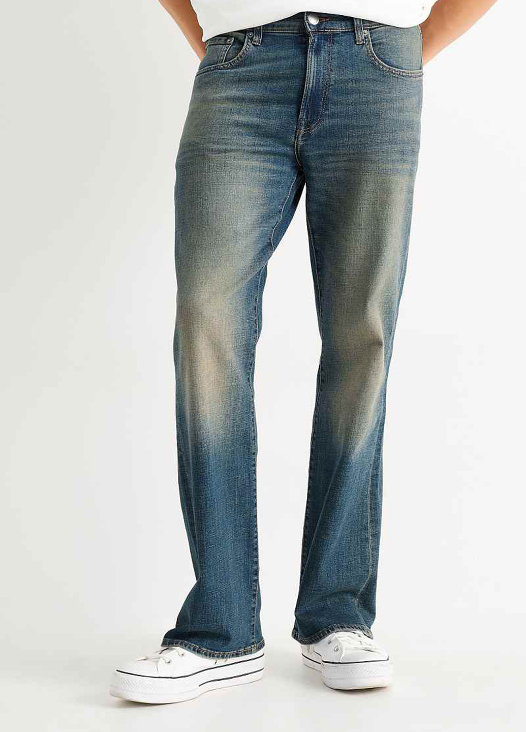 Синие демисезонные клеш джинсы C&A