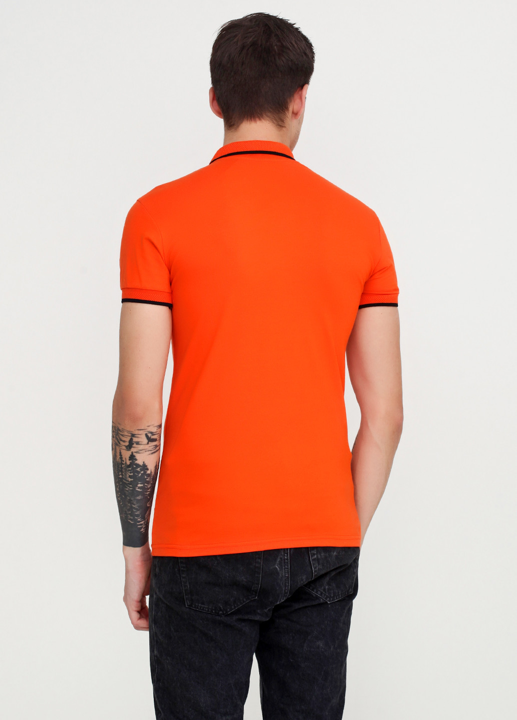 Оранжевая футболка-поло для мужчин EL & KEN с логотипом