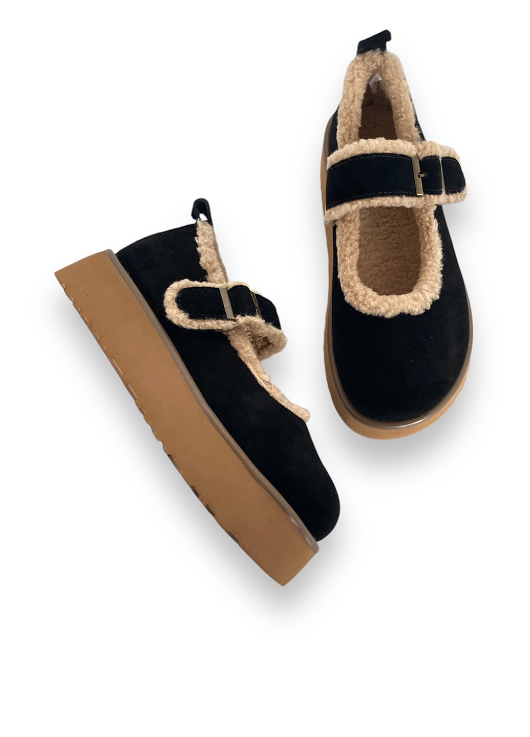 ALLSY Туфлі чорний з натуральна замша, китай — зима (305844692)