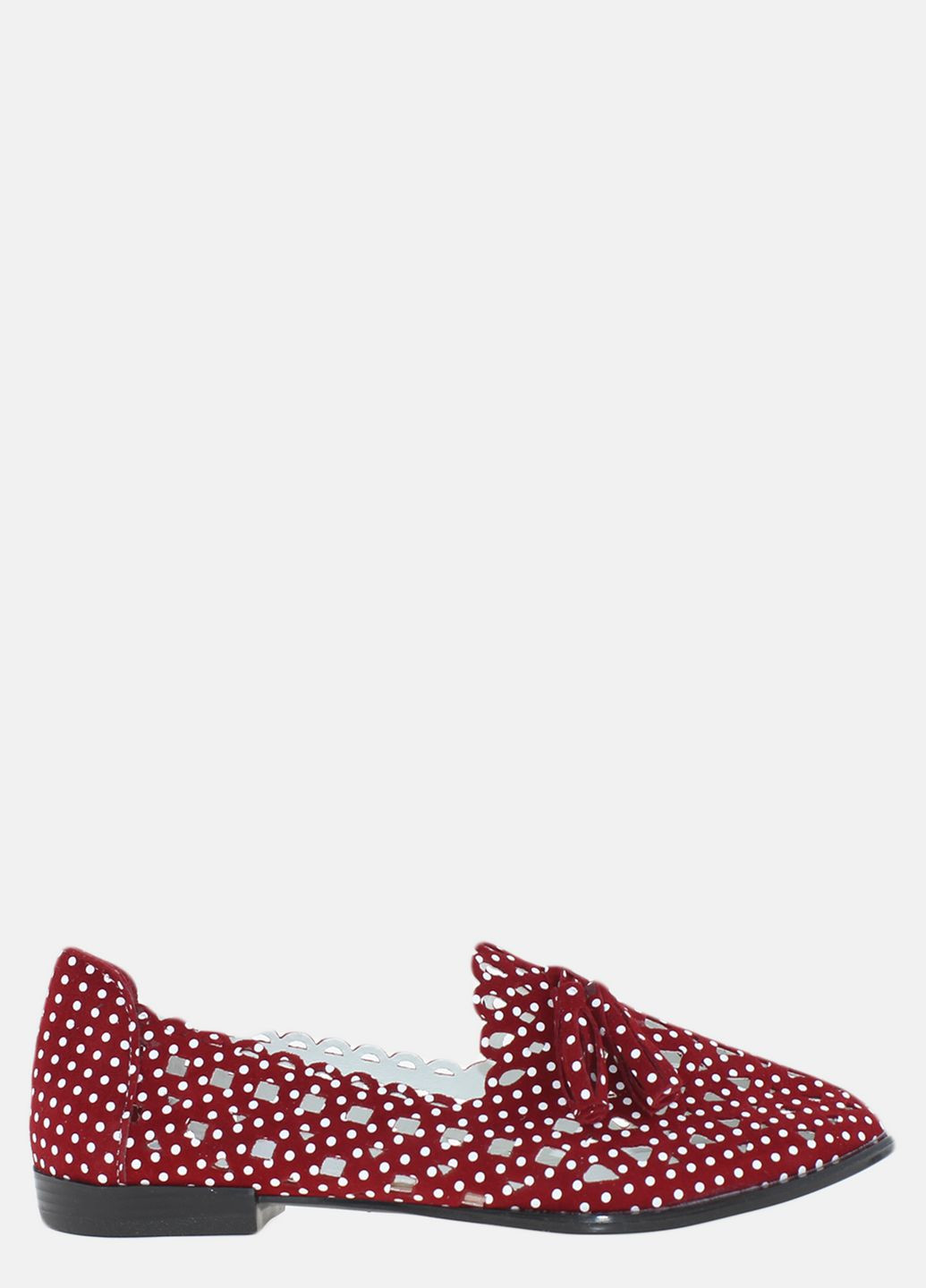 Женские балетки rv170 красный Violetti | красные горошки натуральный нубук (317419763)
